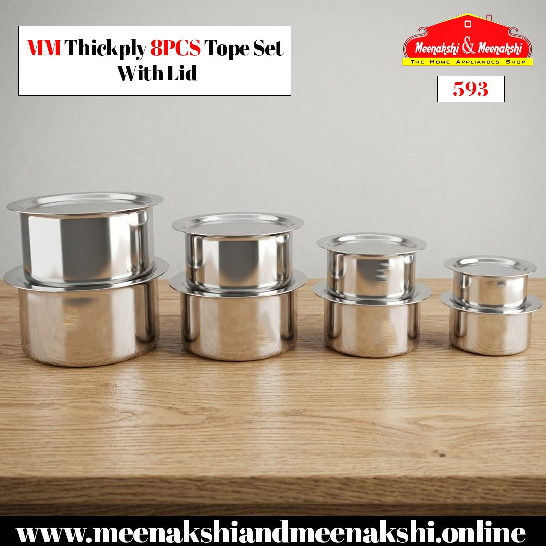 MM Thickply 8PCS Tope Set With Lid 593