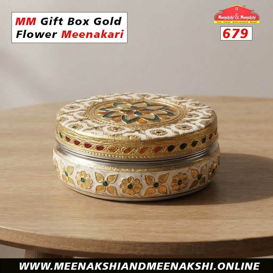 MM Gift Box Gold Flower Meenakari 600ml 679