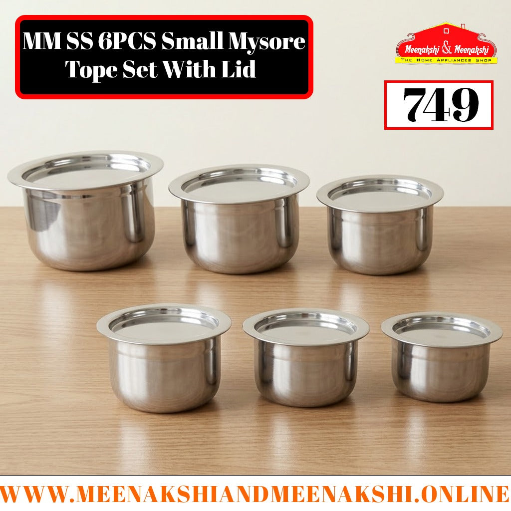 MM SS 6PCS Mysore Tope Set With Lid 749