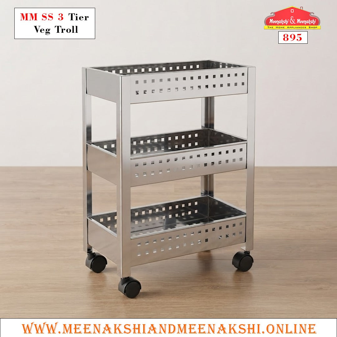 MM SS 3 Tier Veg Trolly 895