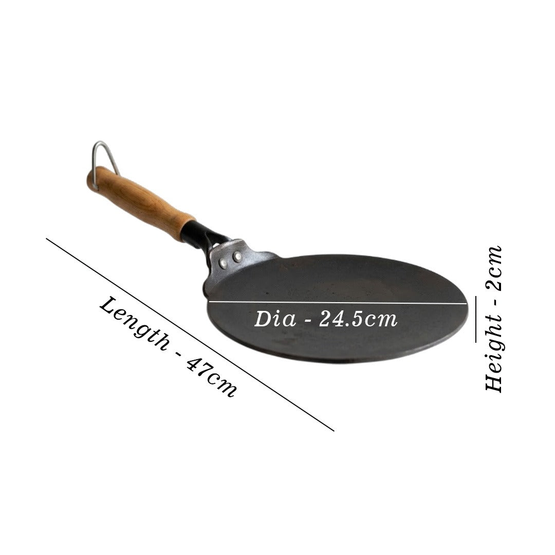 Wooden Handle 10inch CI Rotti Tawa 905