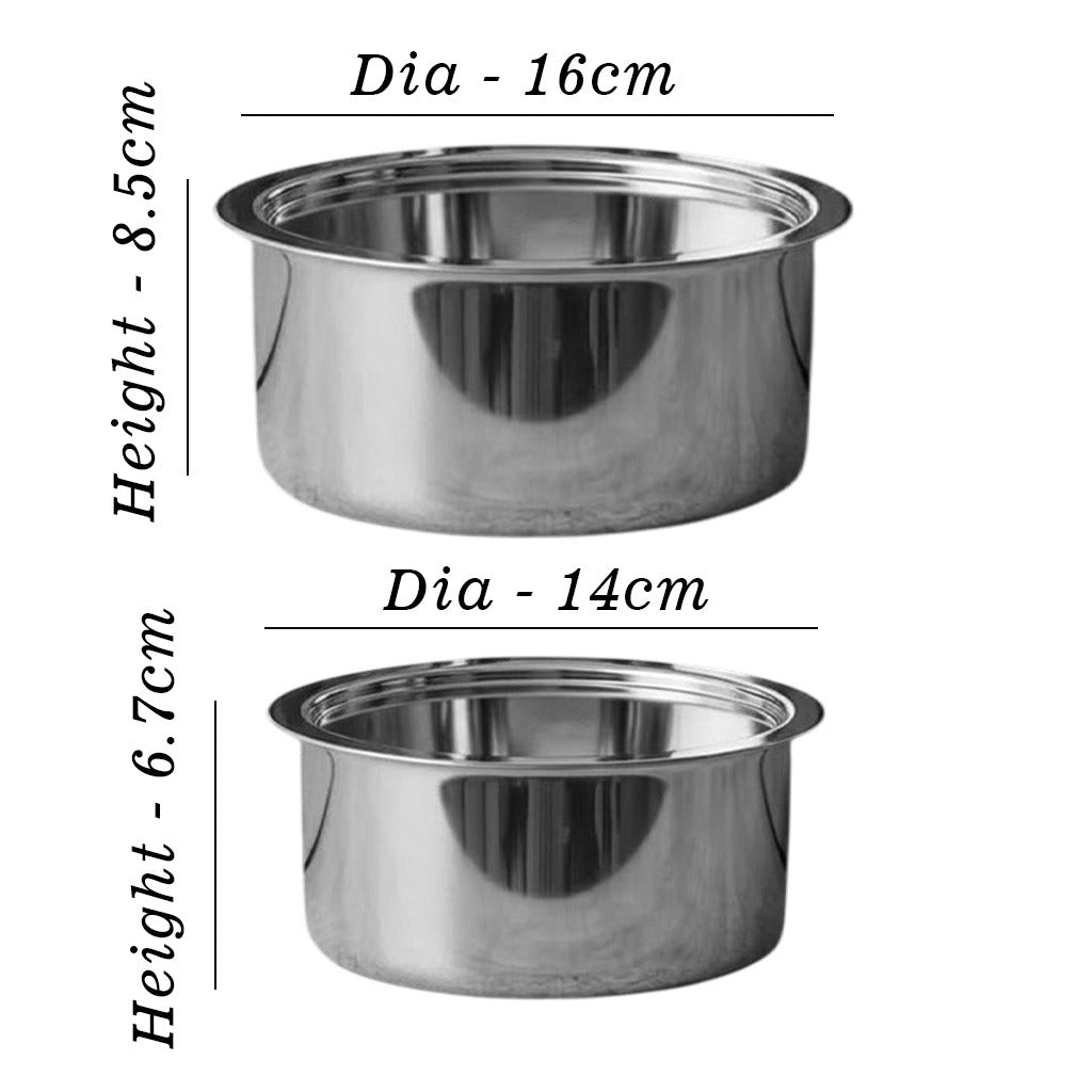 MM Triply 4PCS Small Tope With Lid (14cm & 16cm & 18cm & 20cm)