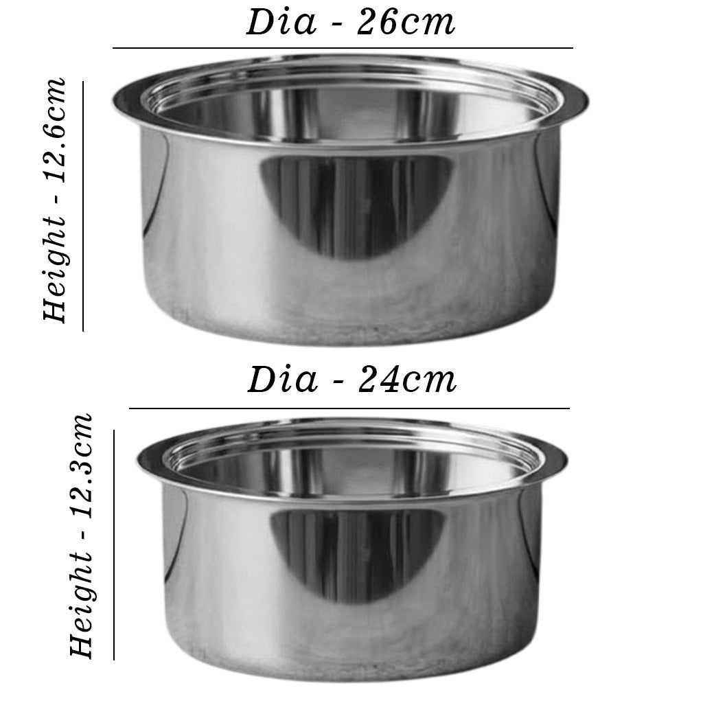MM Triply 3PCS Medium Tope With Lid (22cm & 24cm & 26cm)