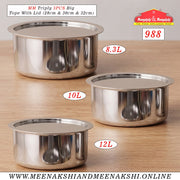 MM Triply 3PCS Big Tope With Lid (28cm & 30cm & 32cm)