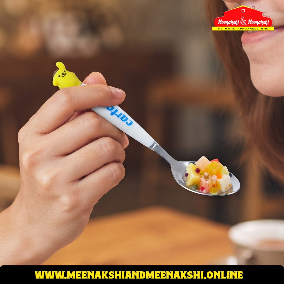 Cartoon 2PCS Spoon & Fork Set Yellow Bunny White 1065