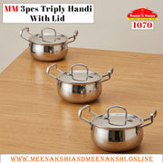 MM 3PCS Triply Handi With Lid Combo 1070