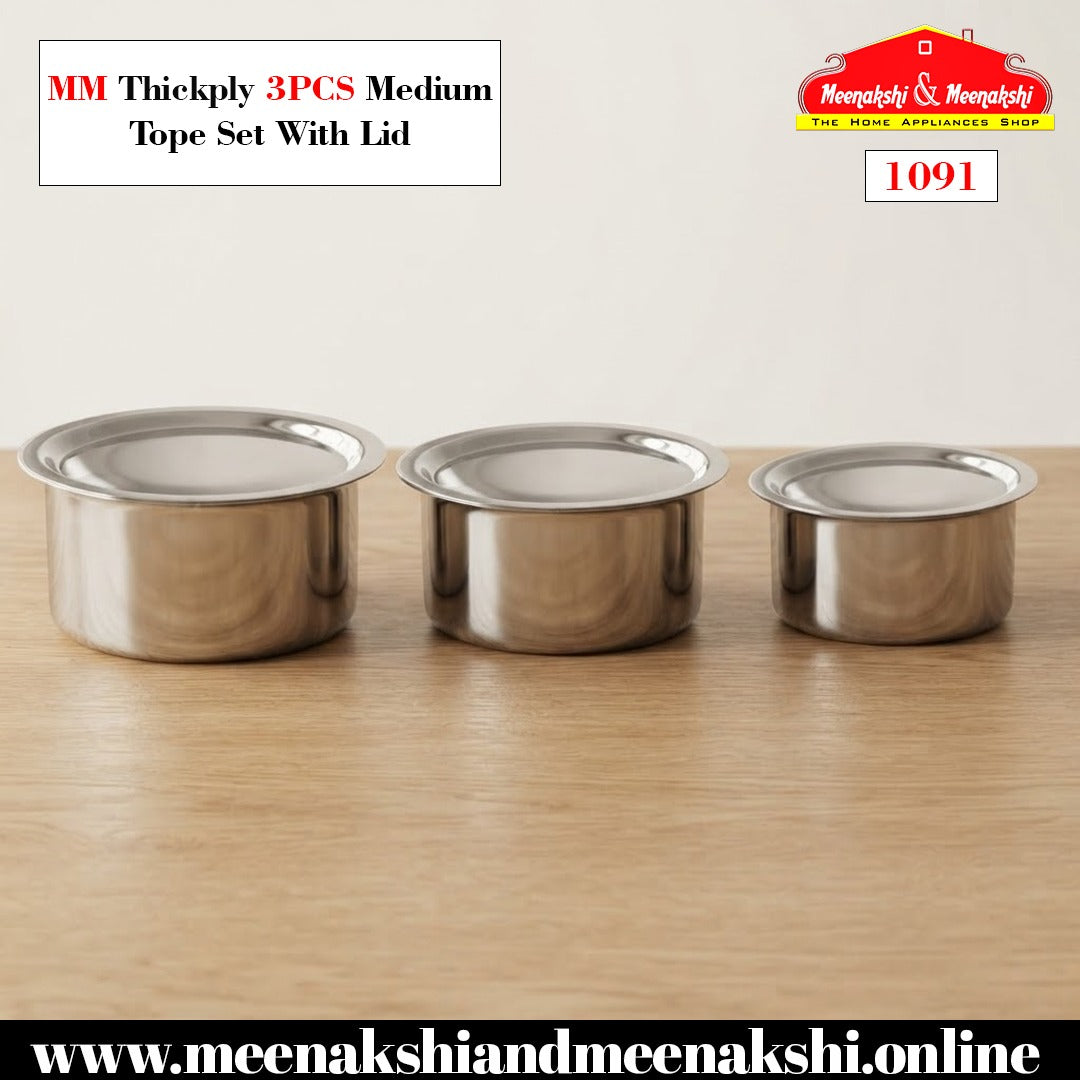 MM Thickply 3PCS Medium Tope Set With Lid 1091