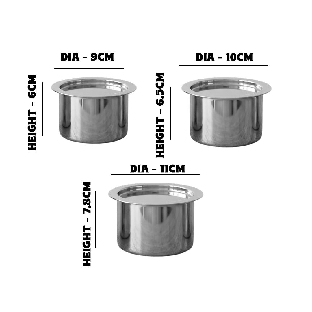 MM Thickply 3PCS Small Flat Tope Set With Lid 1094