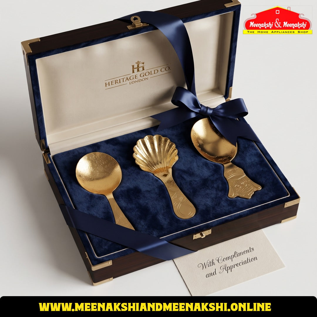 MM SS 3PCS Gold PVD Coating Ladle 1098