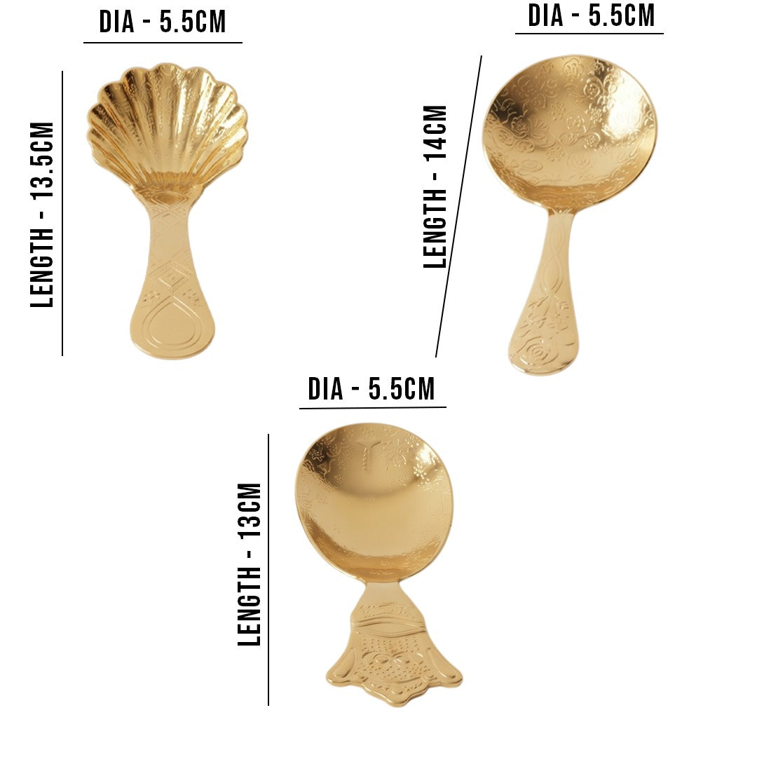 MM SS 3PCS Gold PVD Coating Ladle 1098