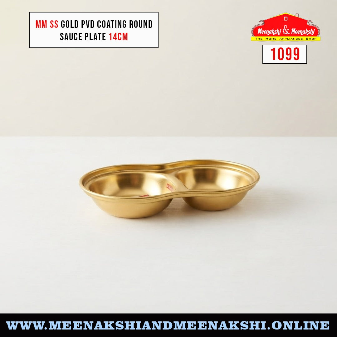 MM SS Gold PVD Coating Round Sauce Plate 14cm 1099