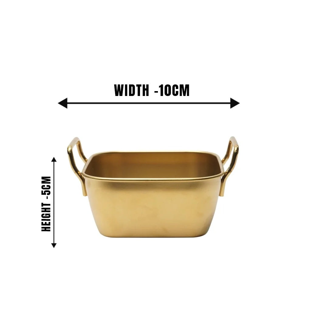 MM SS Gold PVD Coating Square Bowl 400ml 523