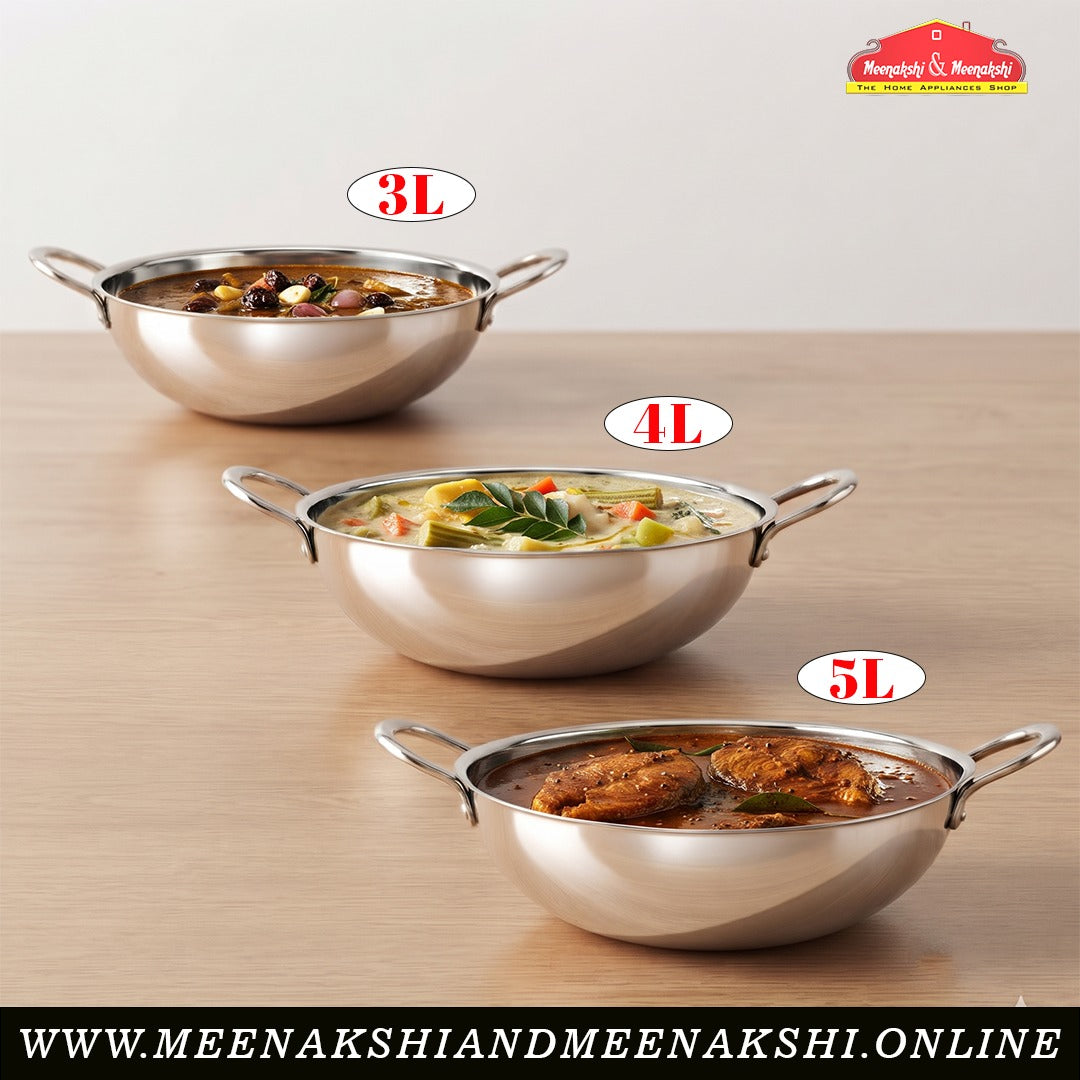 MM Thickply 3PCS Premium Kadai Without LId Combo