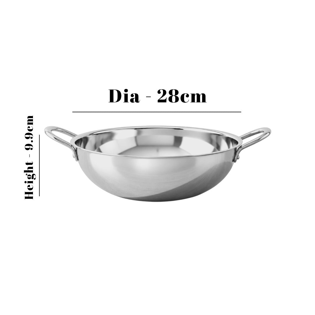 MM Thickply 3PCS Premium Kadai Without LId Combo