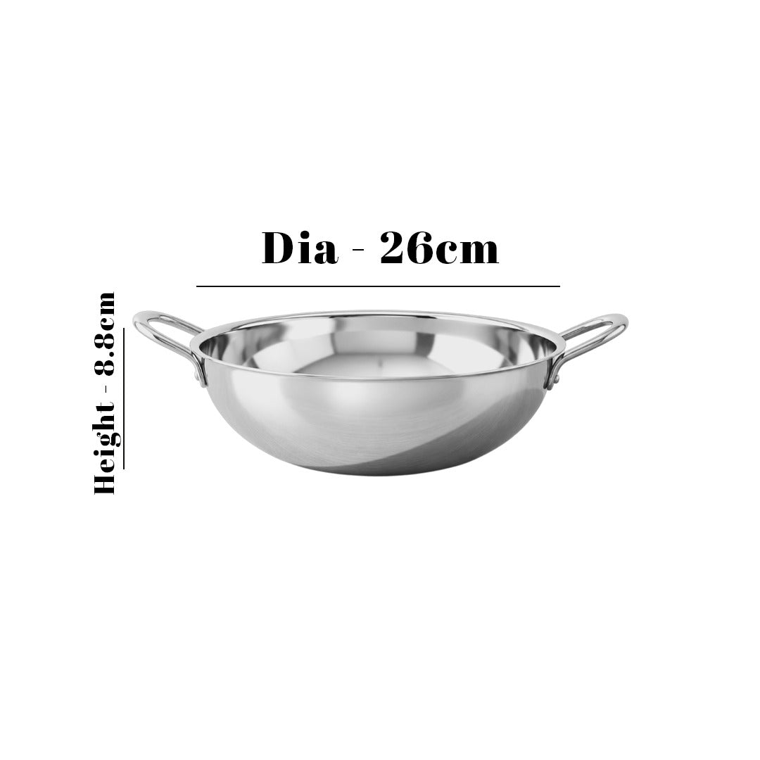 MM Thickply 3PCS Premium Kadai Without LId Combo