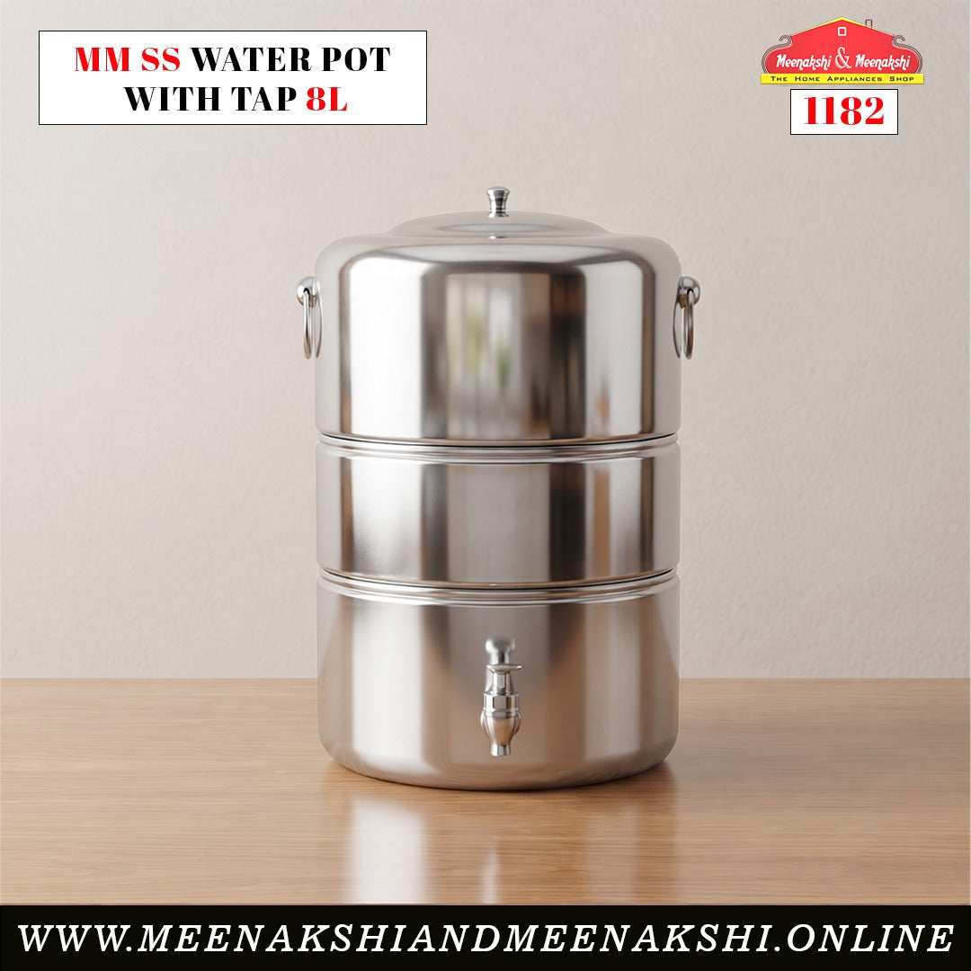 MM SS Water Pot With Tap 8L 1182