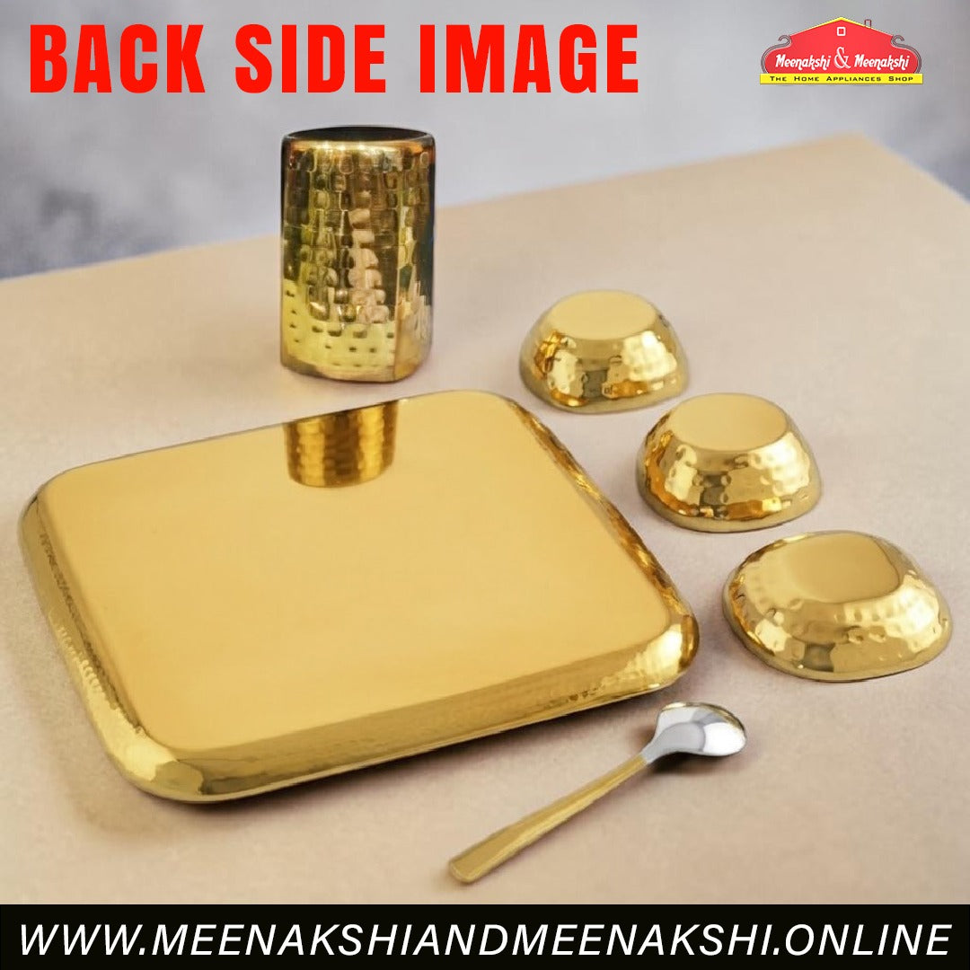MM SS 6PCS Square PVD Gold Coating Dinner Set 037