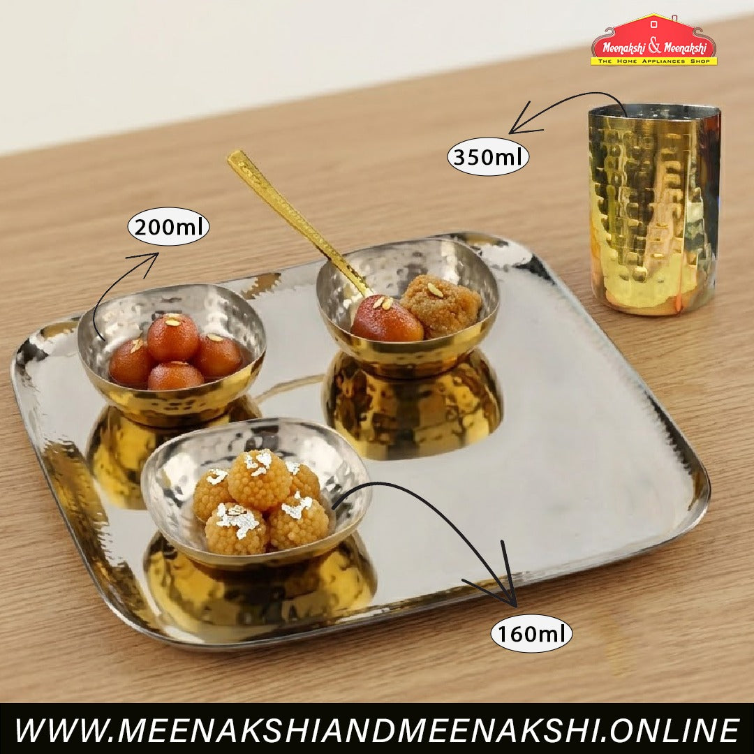 MM SS 6PCS Square PVD Gold Coating Dinner Set 037