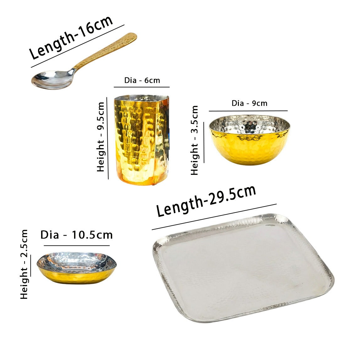 MM SS 6PCS Square PVD Gold Coating Dinner Set 037