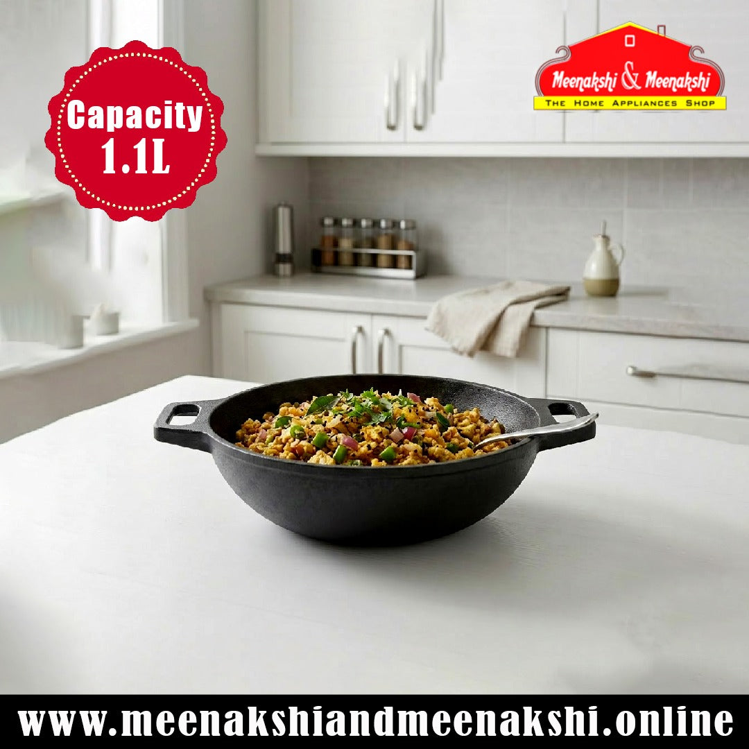 MM CI 8inch Medium Flat Kadai 117