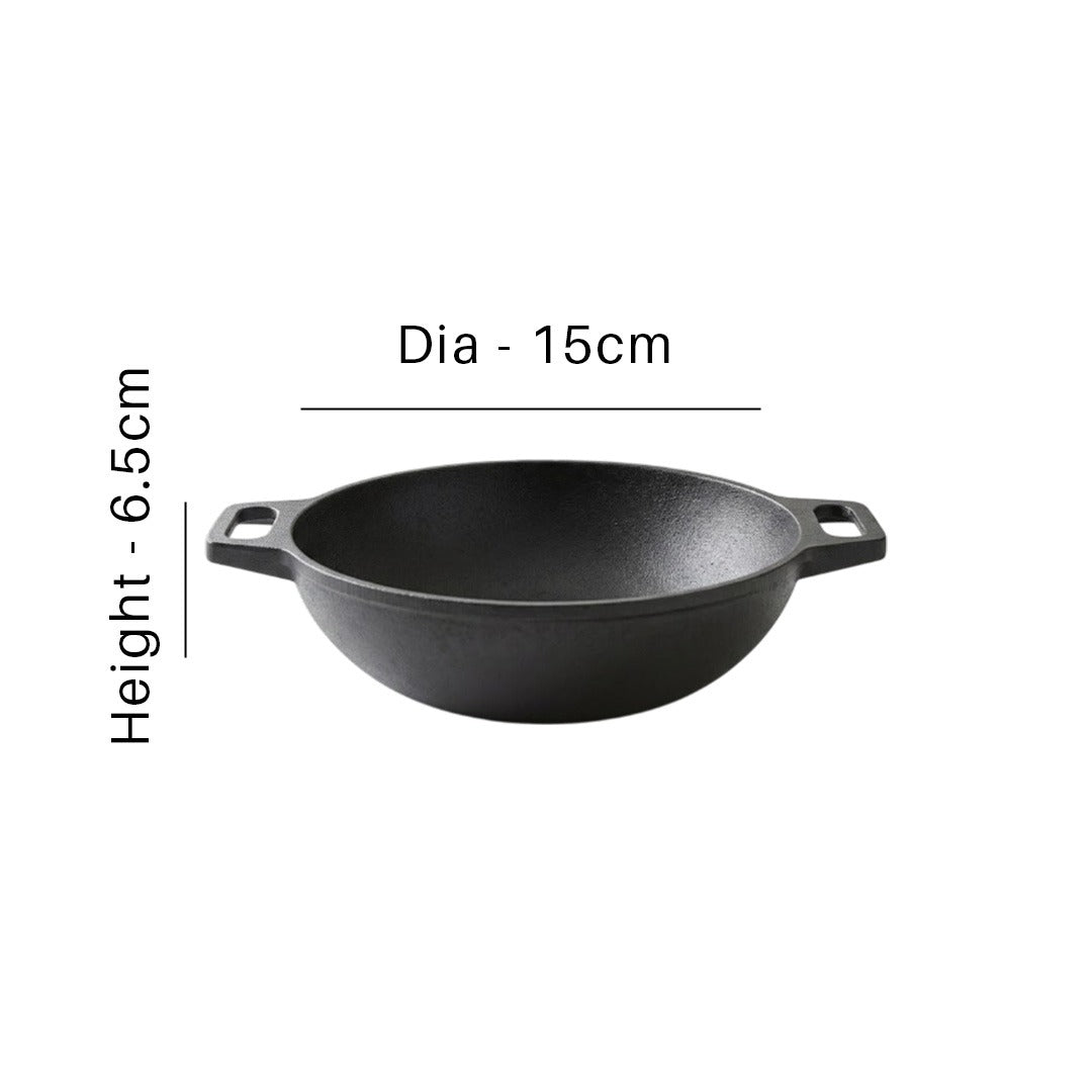 MM CI 8inch Medium Flat Kadai 117