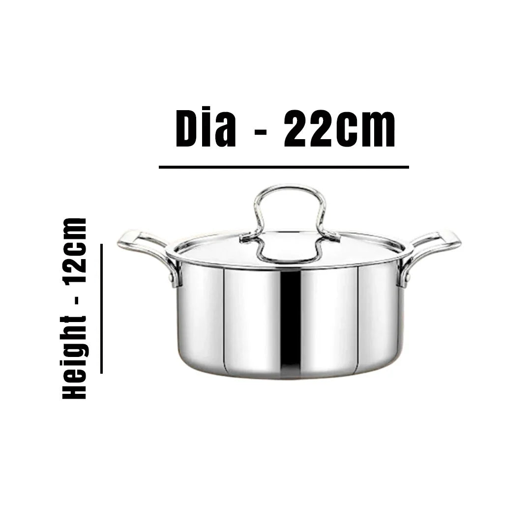 MM Triply 4PCS Cookware + 22CM Biriyani Pot Combo