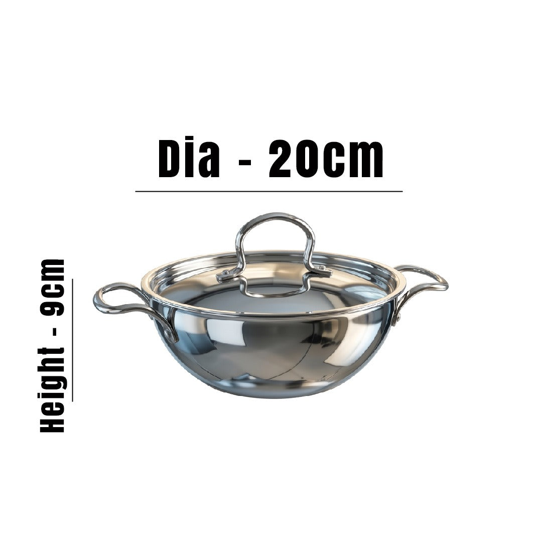 MM Triply Extra Deep Kadai With Lid 20cm/2.1L 168