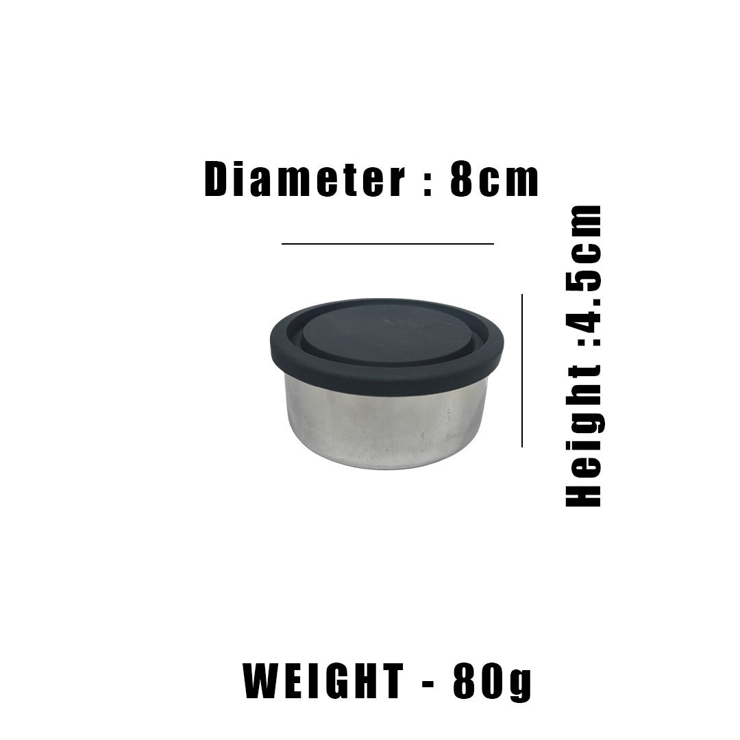 MM SS Poriyal Box With Silicon Lid 200ml Grey 227