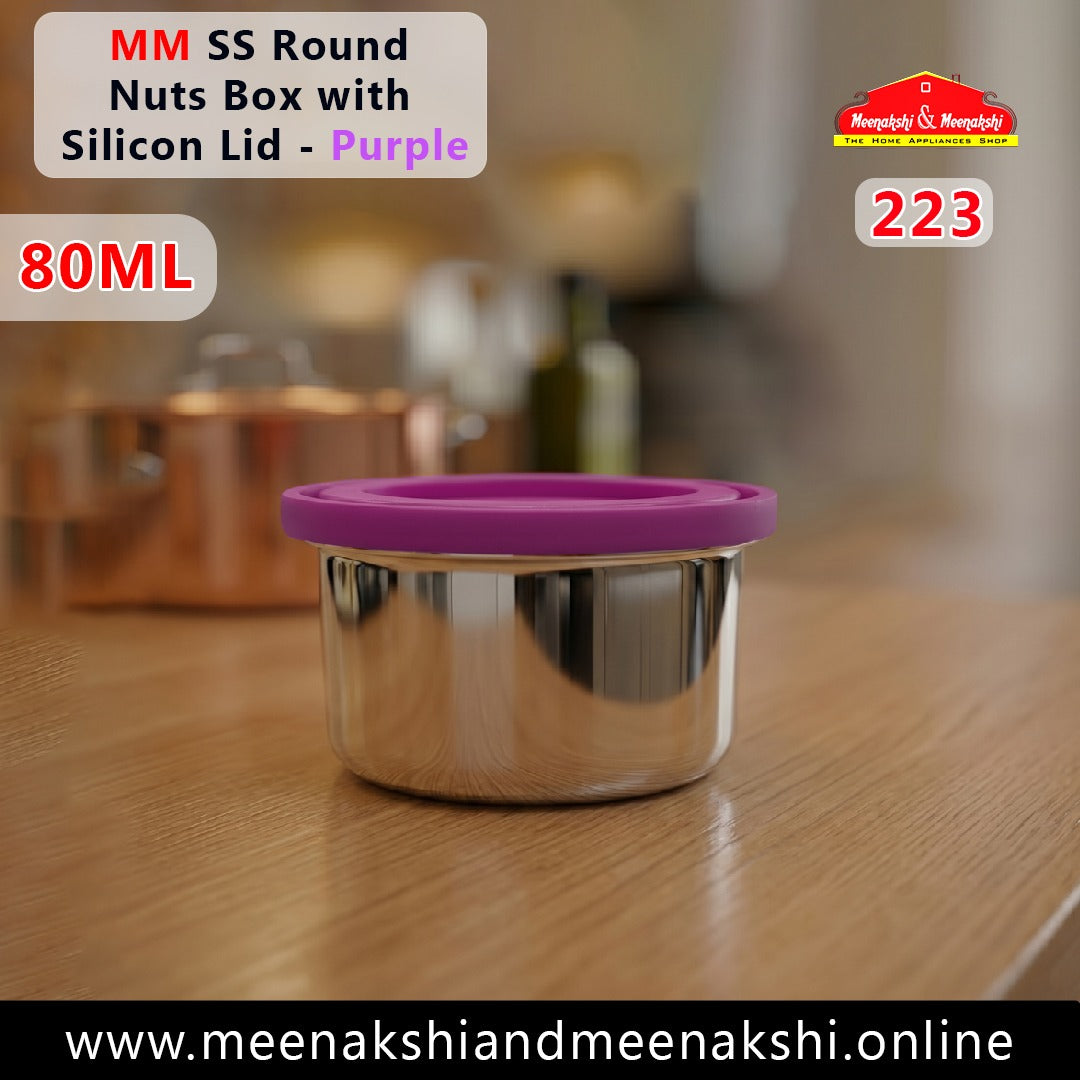 MM SS Round Nuts Box with Silicon Lid 80ml