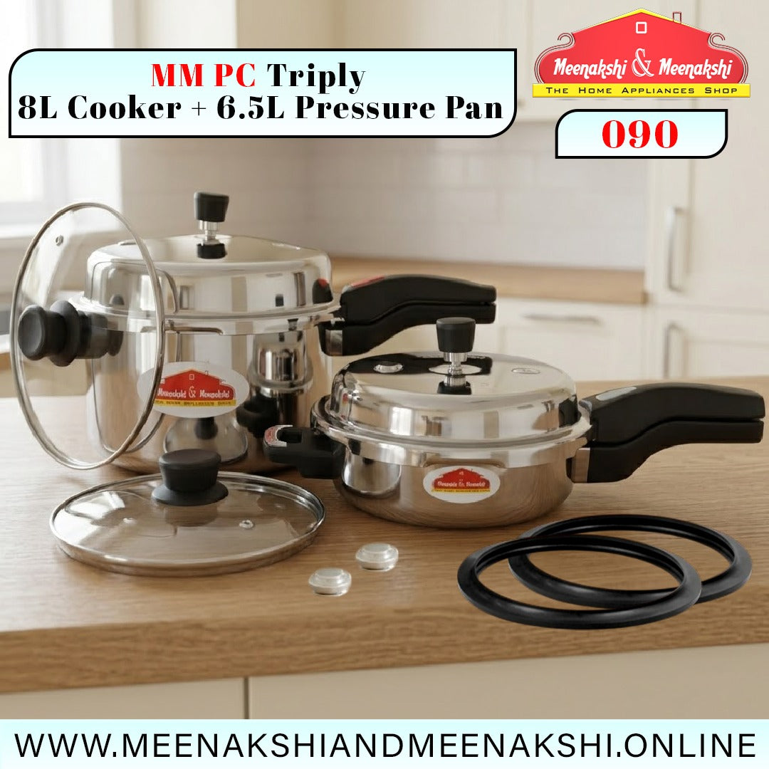 MM PC Triply 8L Cooker + 6.5L Pressure Pan 090