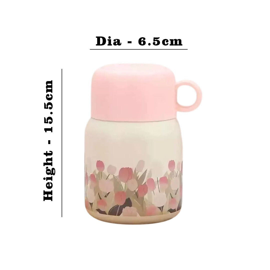 MM SS Tulip Food Jar White With Pink 500ml 228