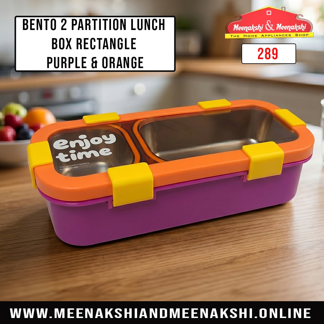 Bento 2 Partition Lunch Box Rectangle