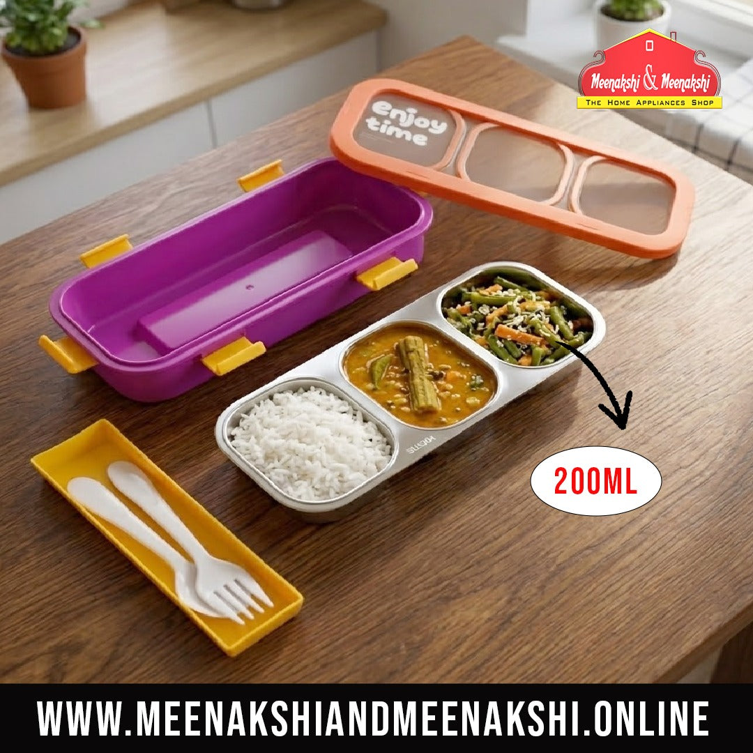 Bento 3 Partition Lunch Box Rectangle