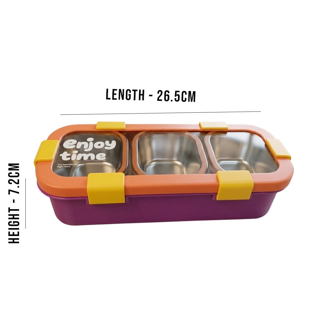 Bento 3 Partition Lunch Box Rectangle