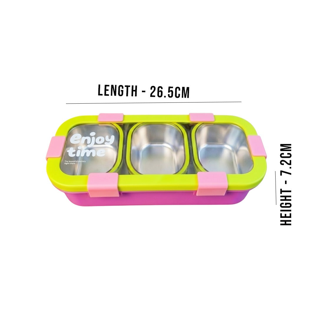 Bento 3 Partition Lunch Box Rectangle