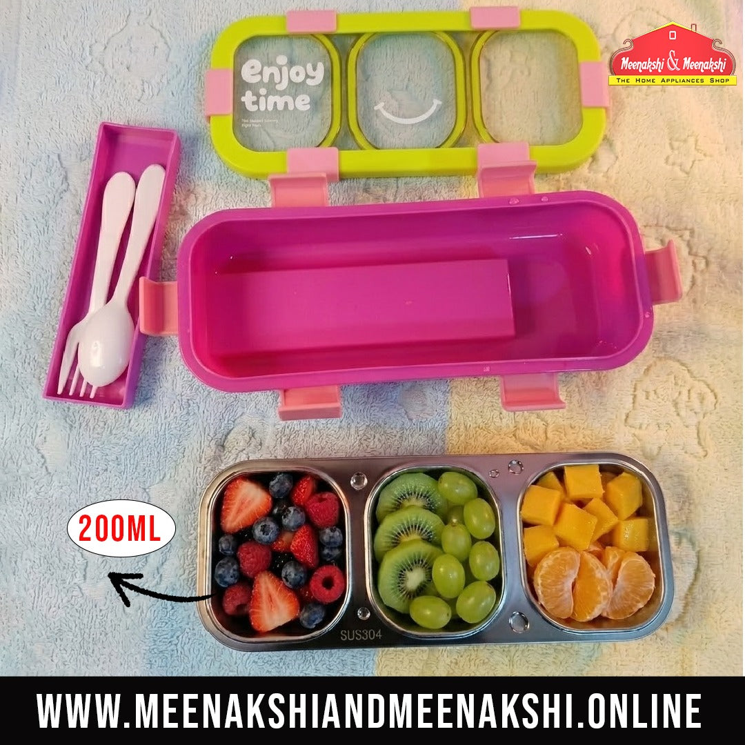 Bento 3 Partition Lunch Box Rectangle