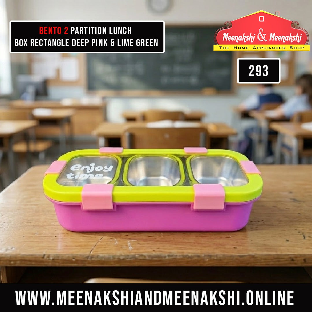 Bento 3 Partition Lunch Box Rectangle