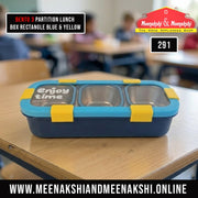 Bento 3 Partition Lunch Box Rectangle