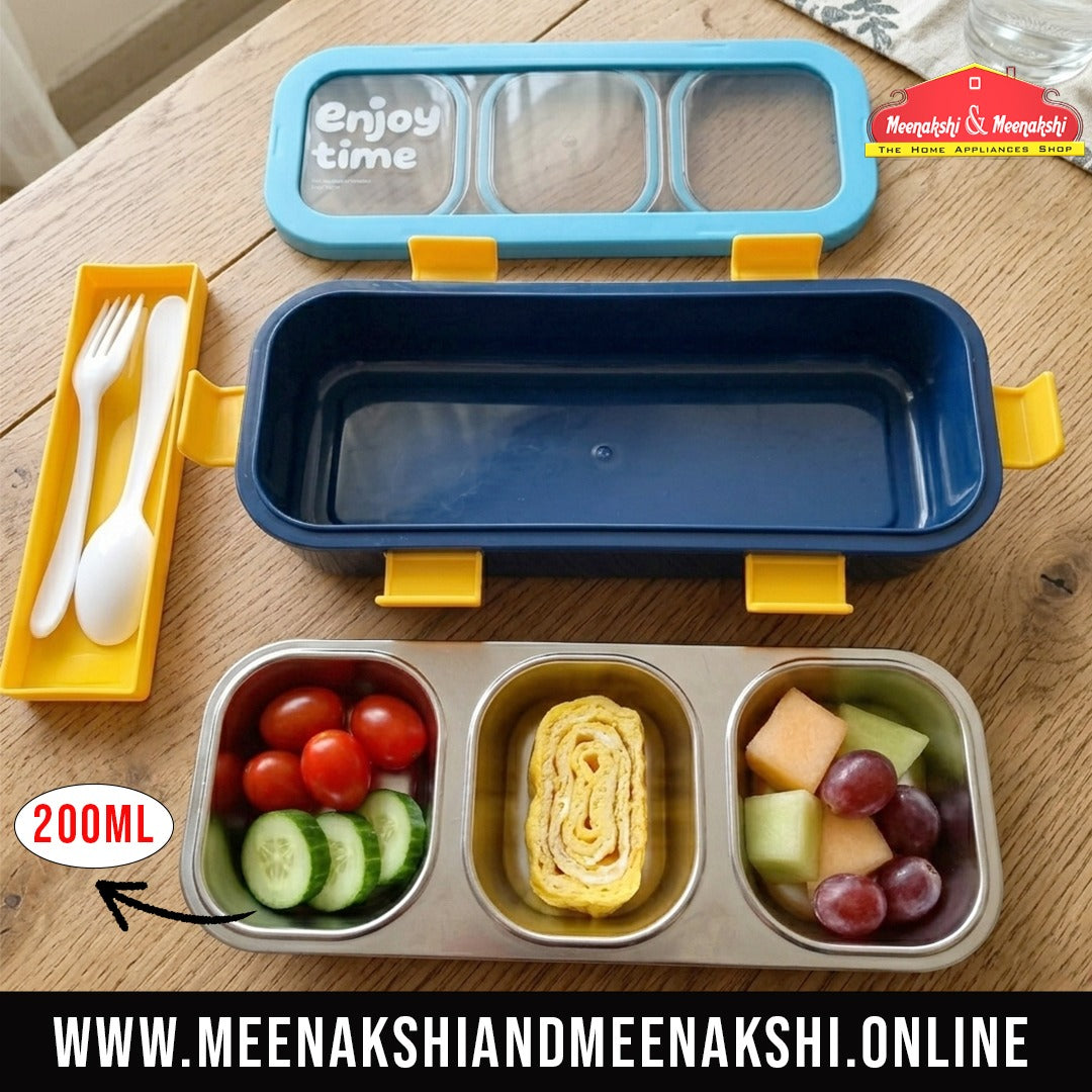 Bento 3 Partition Lunch Box Rectangle