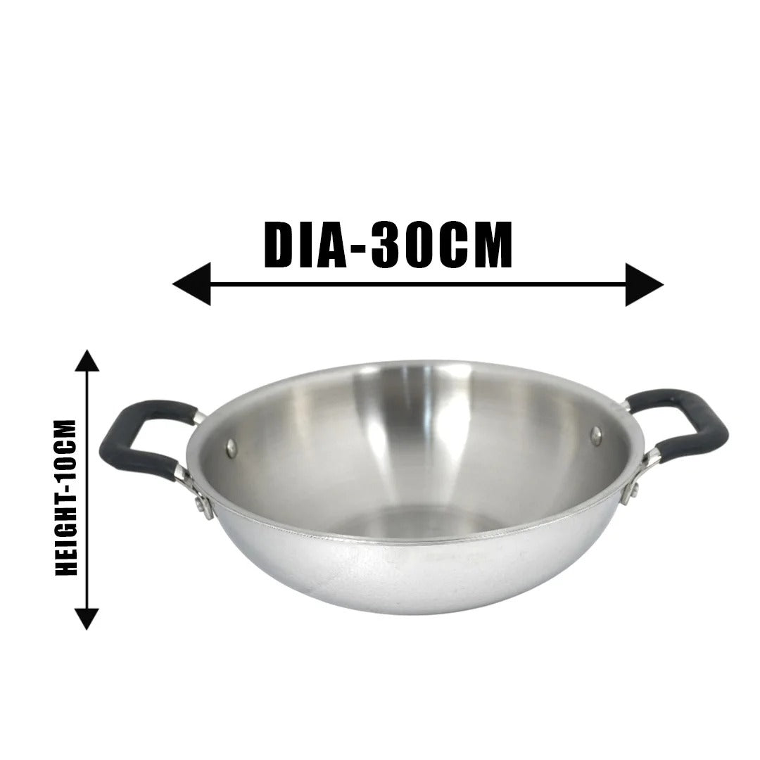 MM Triply Deep Kadai With Silicon Handle