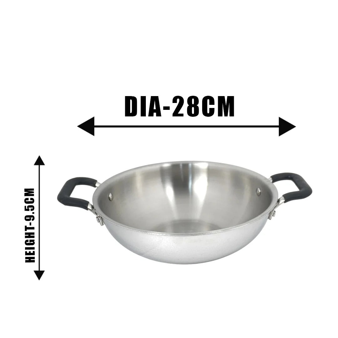 MM Triply Deep Kadai With Silicon Handle
