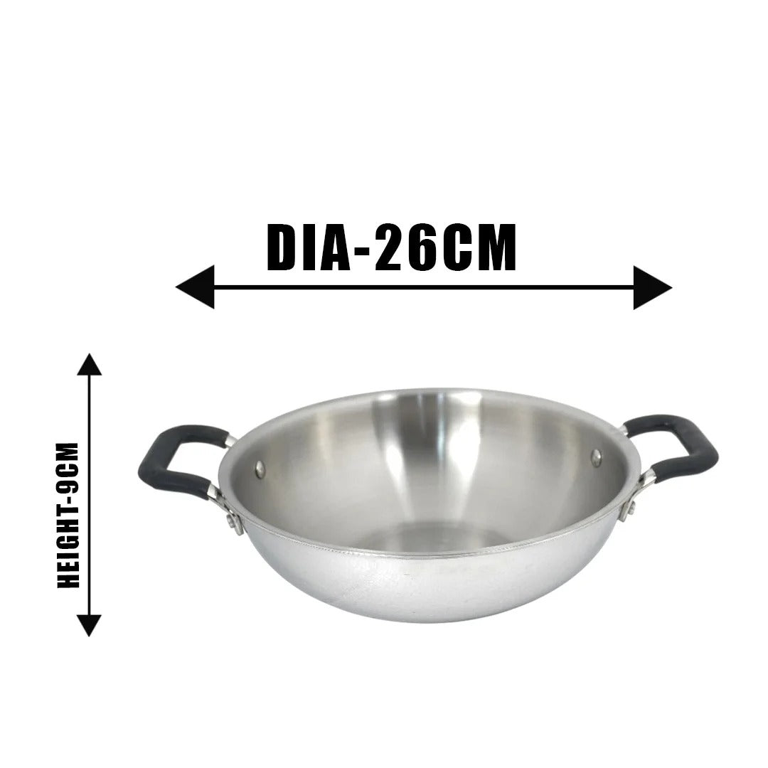 MM Triply Deep Kadai With Silicon Handle