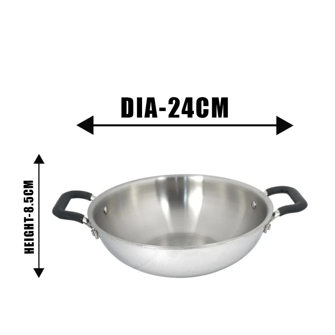 MM Triply Deep Kadai With Silicon Handle