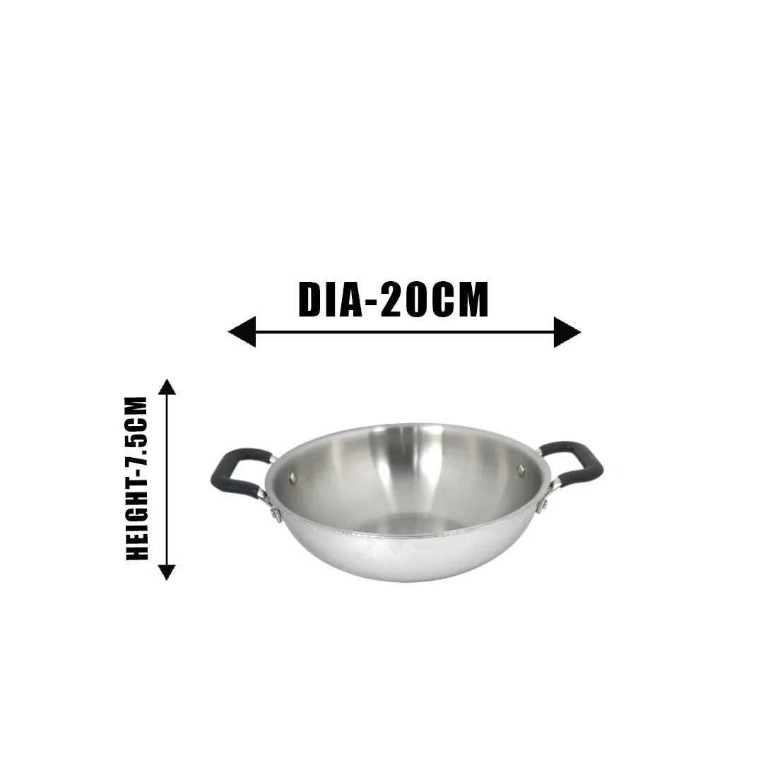 MM Triply Deep Kadai With Silicon Handle
