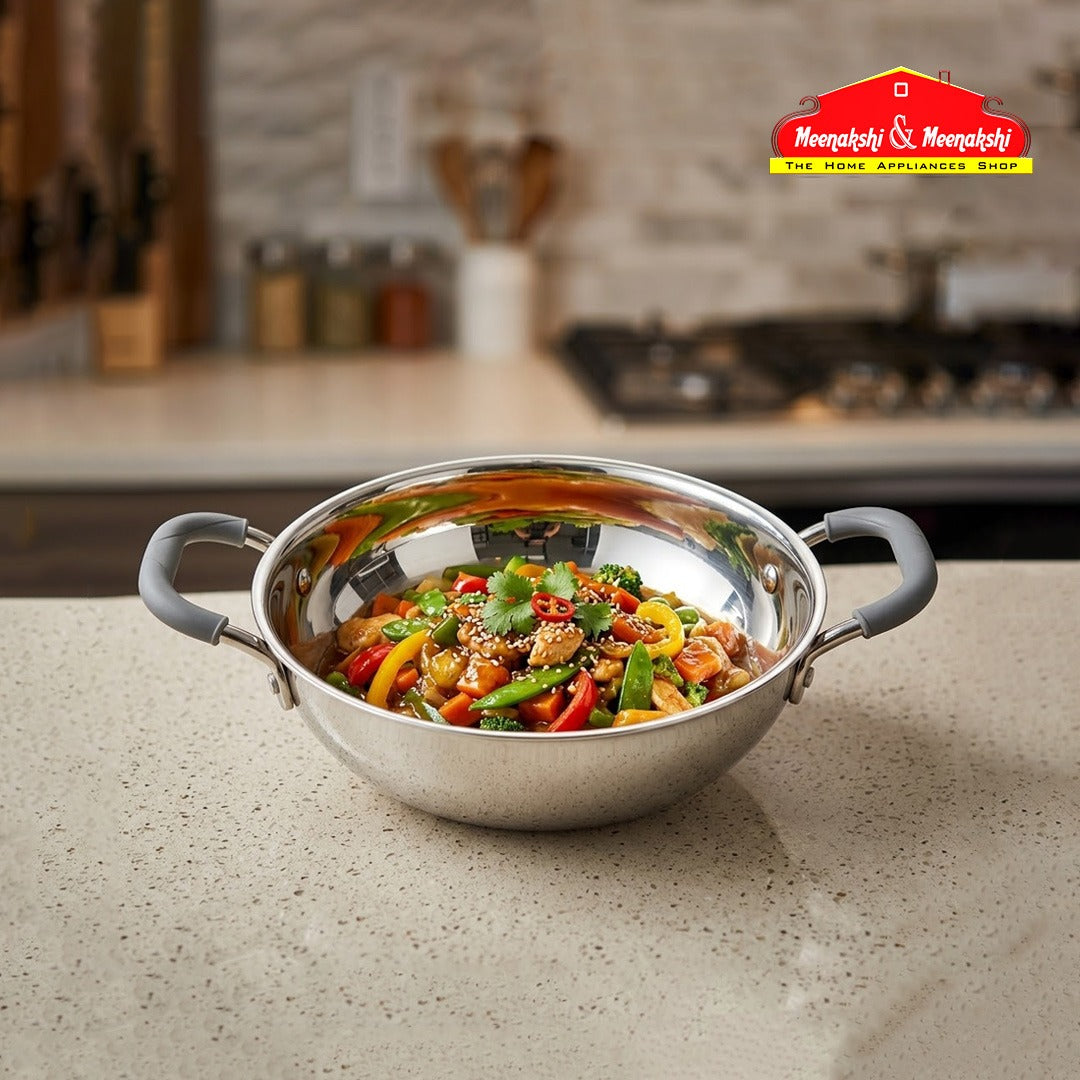 MM Triply Deep Kadai With Silicon Handle