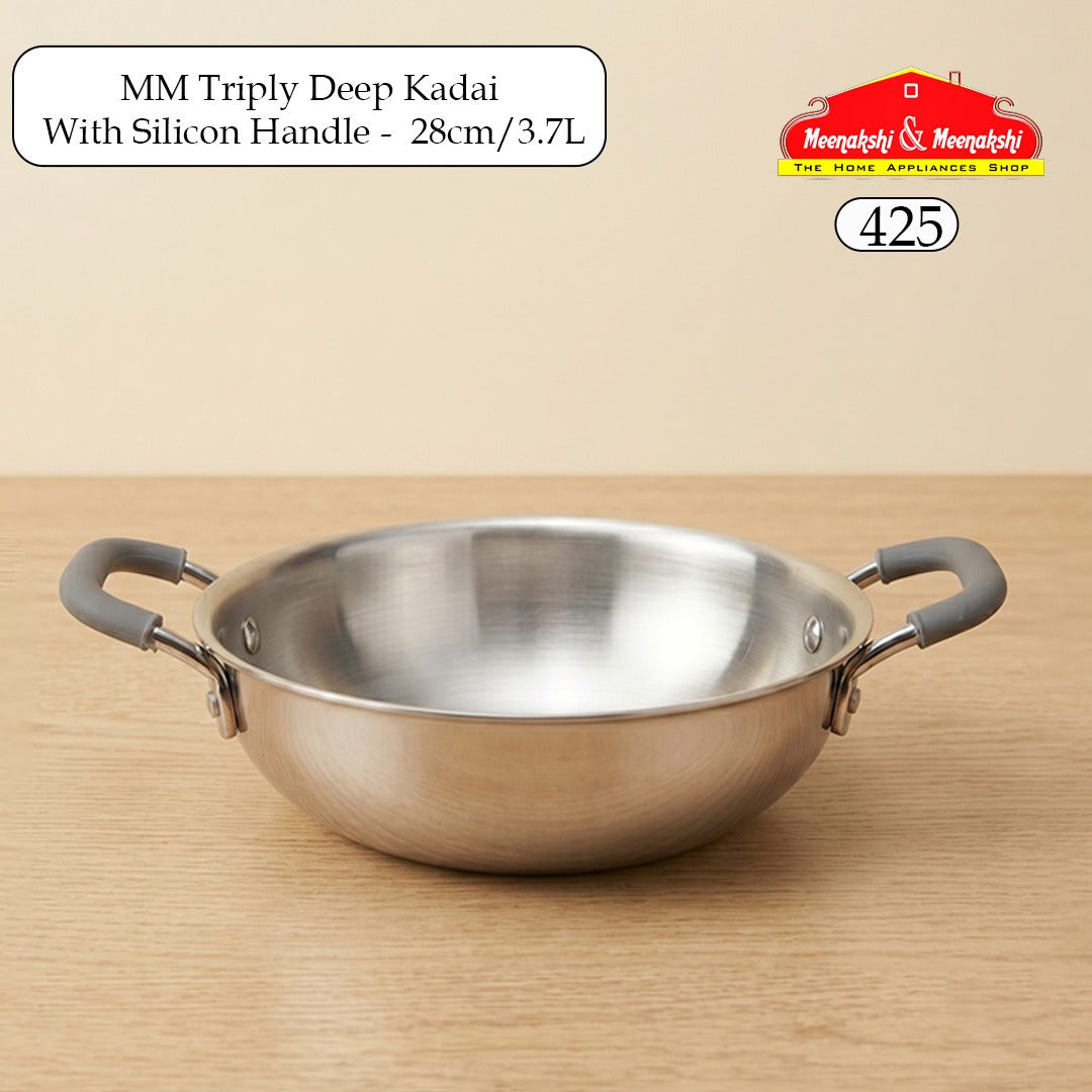 MM Triply Deep Kadai With Silicon Handle