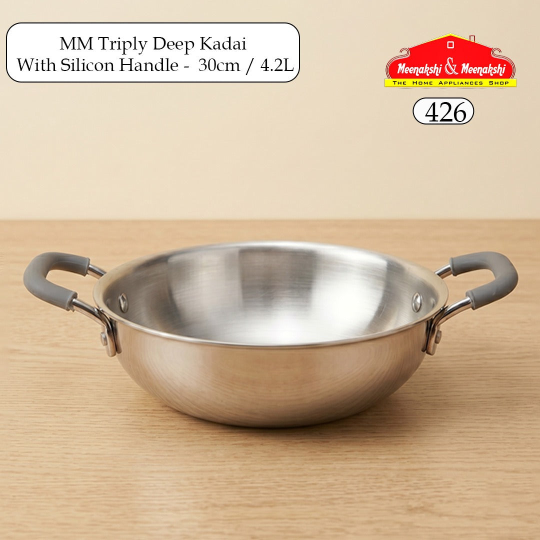 MM Triply Deep Kadai With Silicon Handle