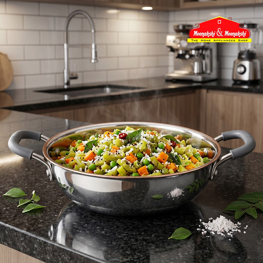 MM Triply Deep Kadai With Silicon Handle