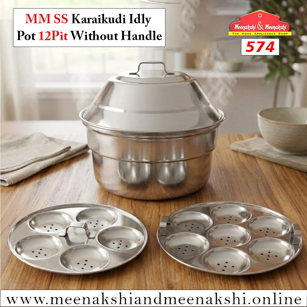 MM SS Karaikudi Idly Pot 12Pit Without Handles 574