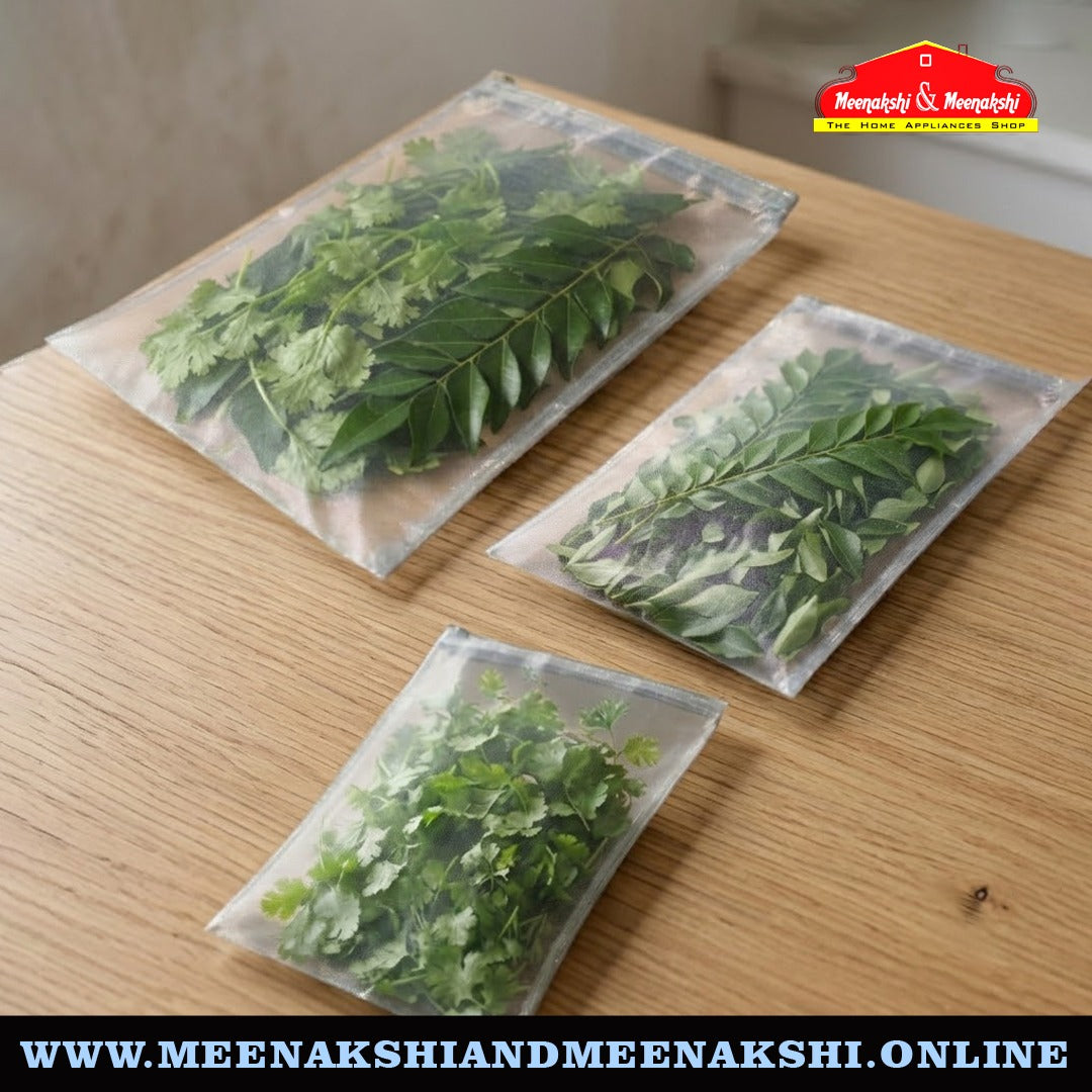 MM Silver Coated Nylon 3PCS Green Leaves Bag 600